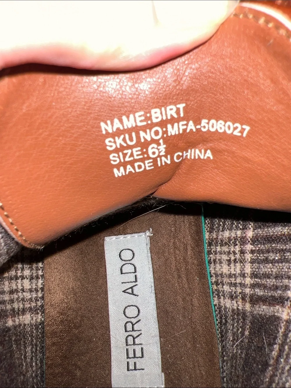 Ferro Aldo Men's Brown Chukka Burt Boots with Plaid Lining 6.5